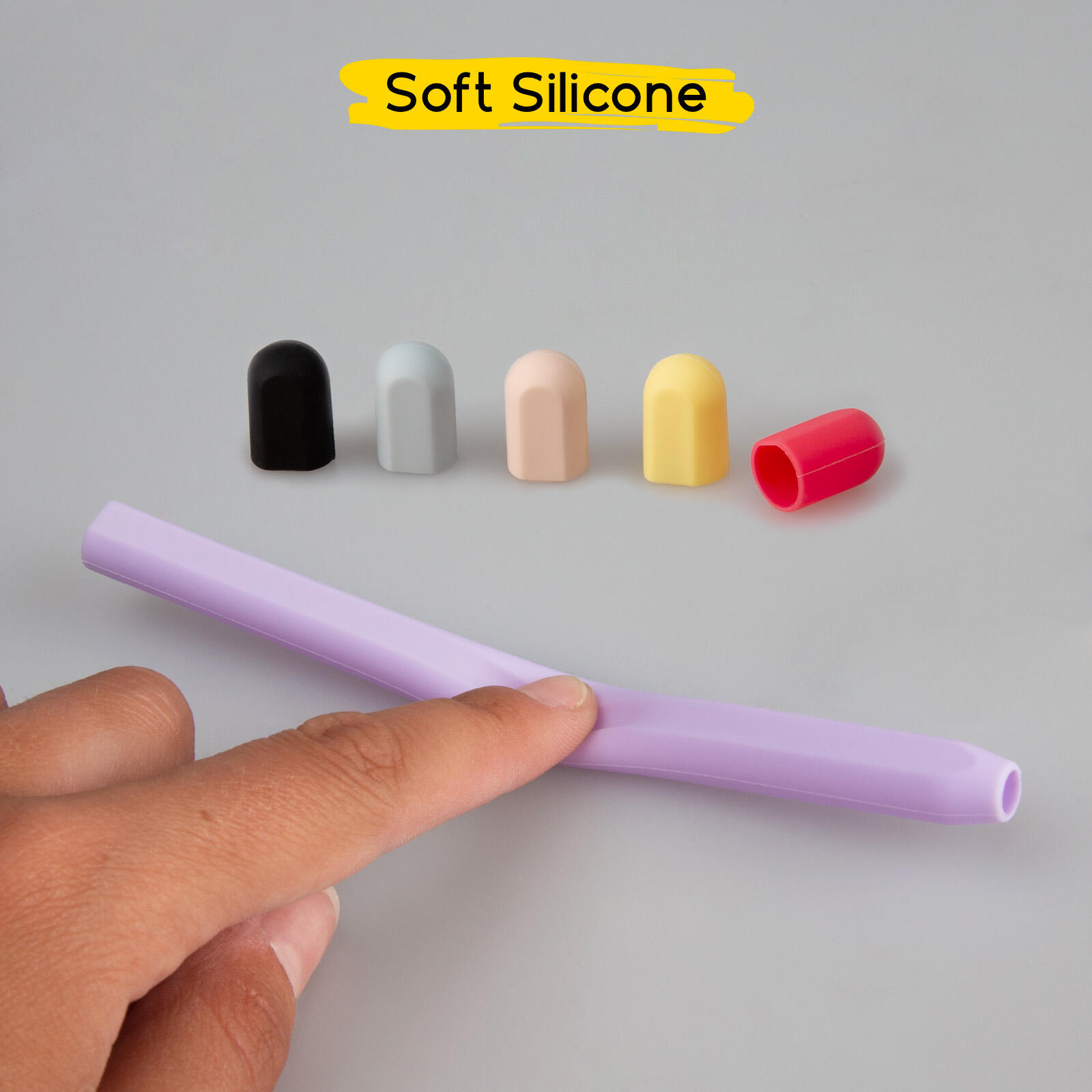 Custodia skin lilla per Apple Pencil con 5 cap 4/5