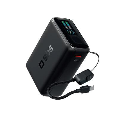 10000 mah powerbank met 40 w pd en avs, inclusief usb-c-kabel en smart display