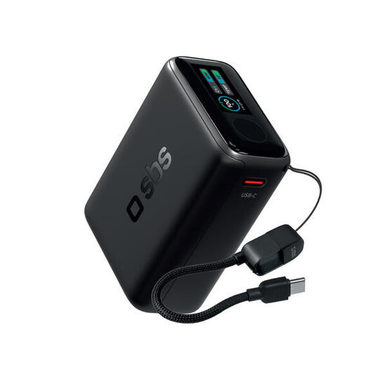 10000 mAh powerbank met 40 W PD en AVS, inclusief USB-C-kabel en smart display