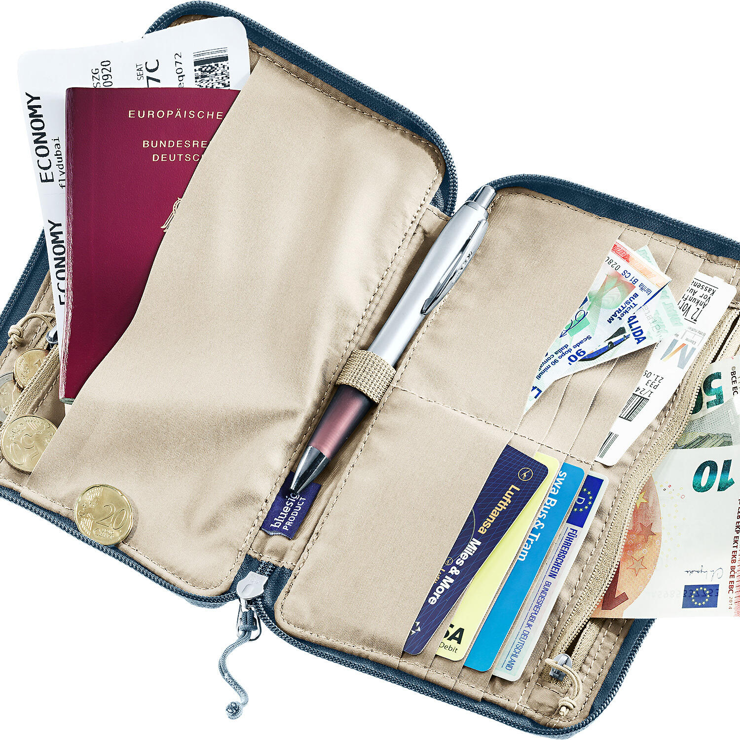 Portefeuille de voyage Deuter Travel Wallet Atlantic recyclé 12x20 cm 2/2