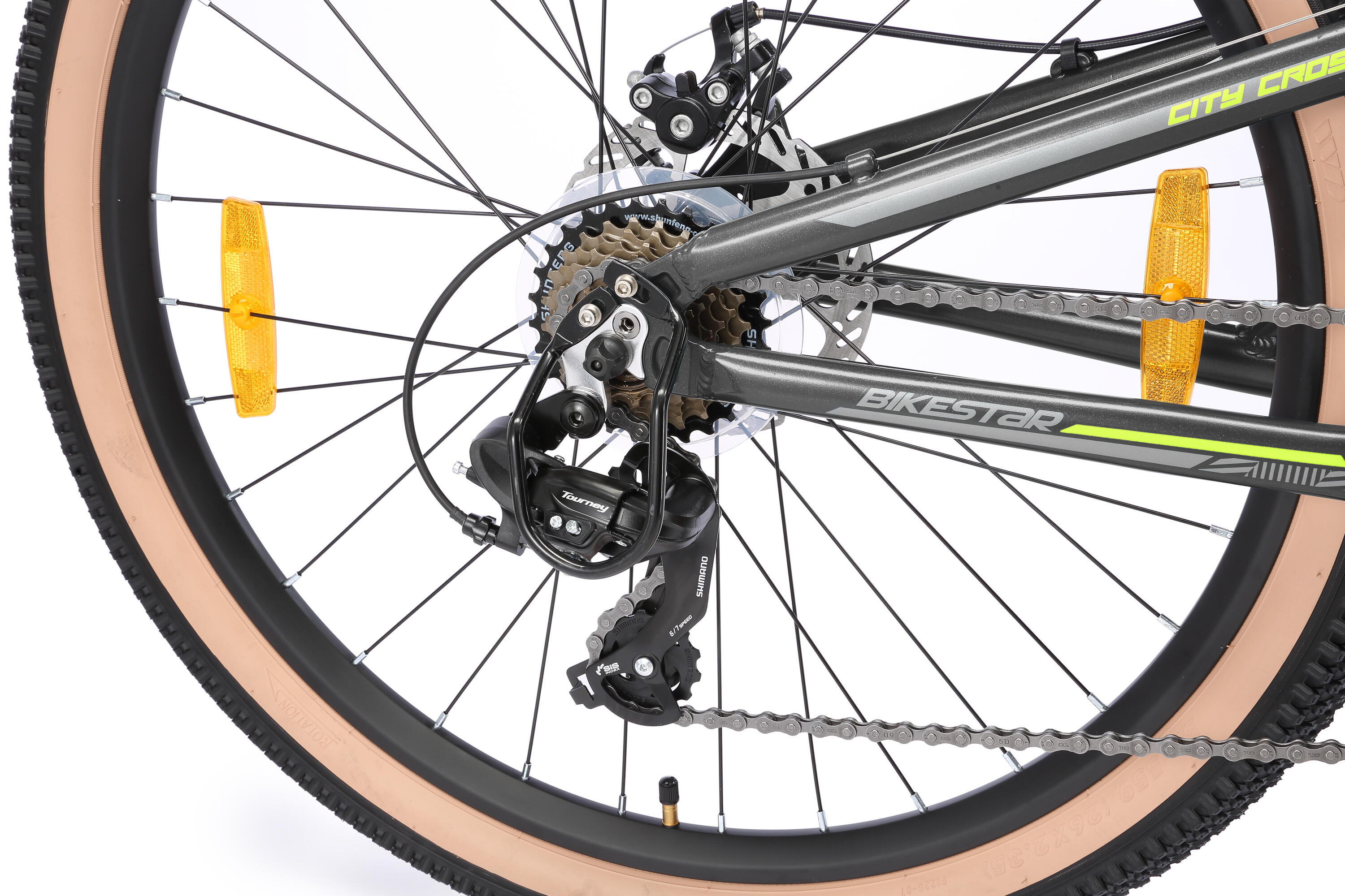 MTB fiets 26" aluminium, volledig geveerde, 21 versnellingen, schijfremmen 5/7