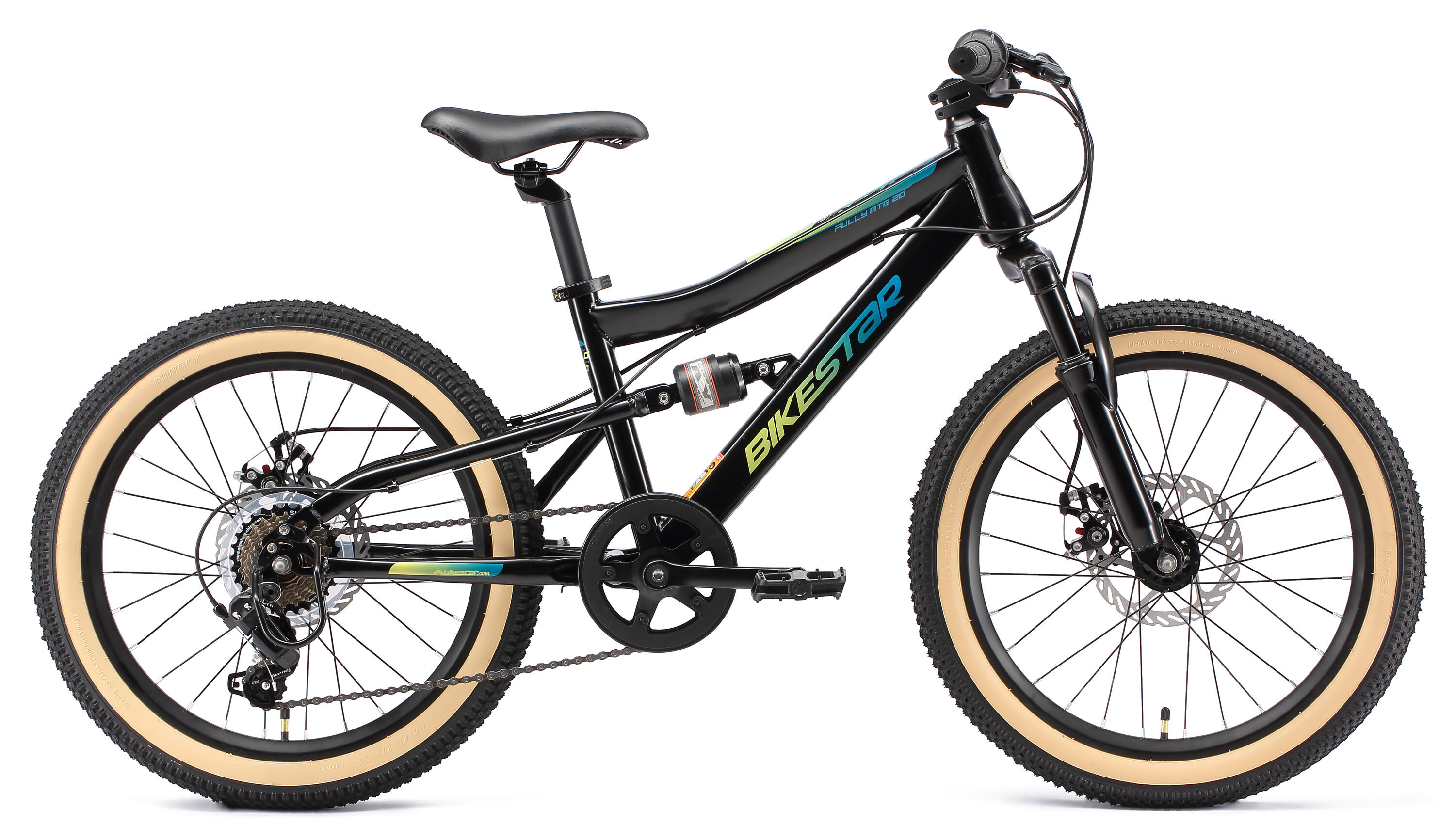 MTB 20" kinderfiets 6 jaar, volledig geveerde, 7 versnellingen, schijfremmen 2/7