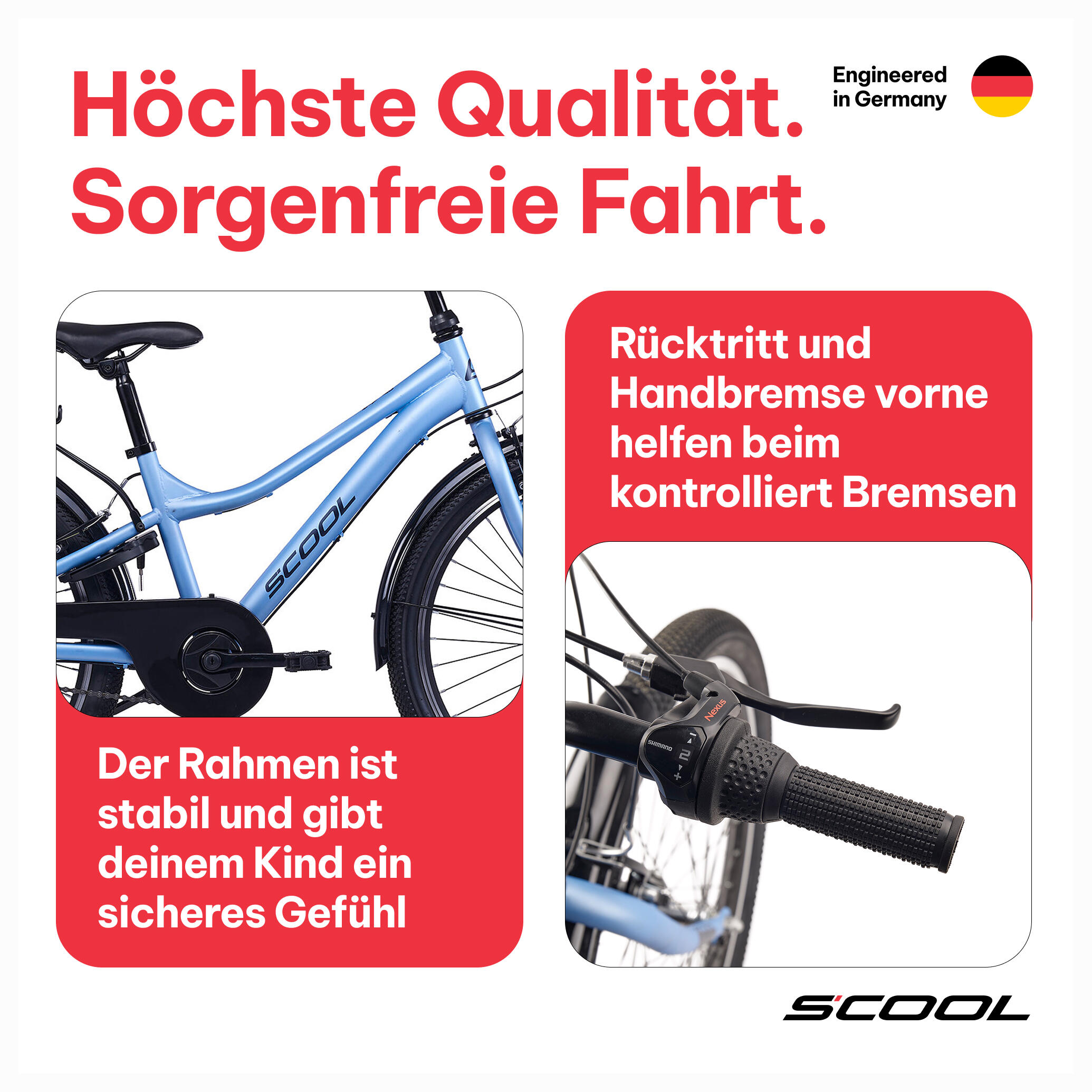 troX, 24 Zoll Kinderfahrrad, 3-Gang, Hellblau/Dunkelblau, 130–145 cm 3/7