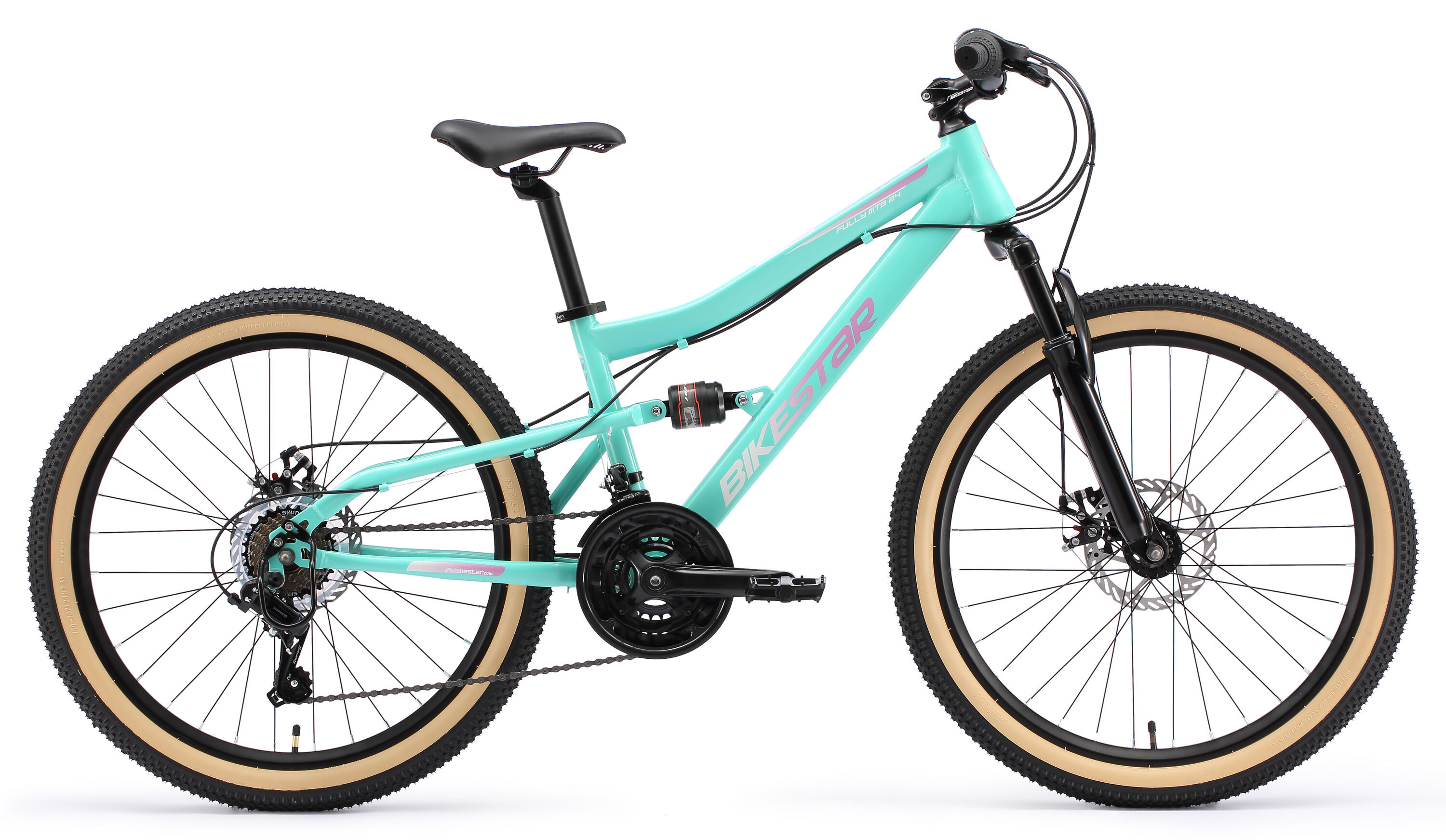 MTB 24" Kinderrad 9 Jahre, vollgefedert, 21 Gang, Scheibenbremse 2/7