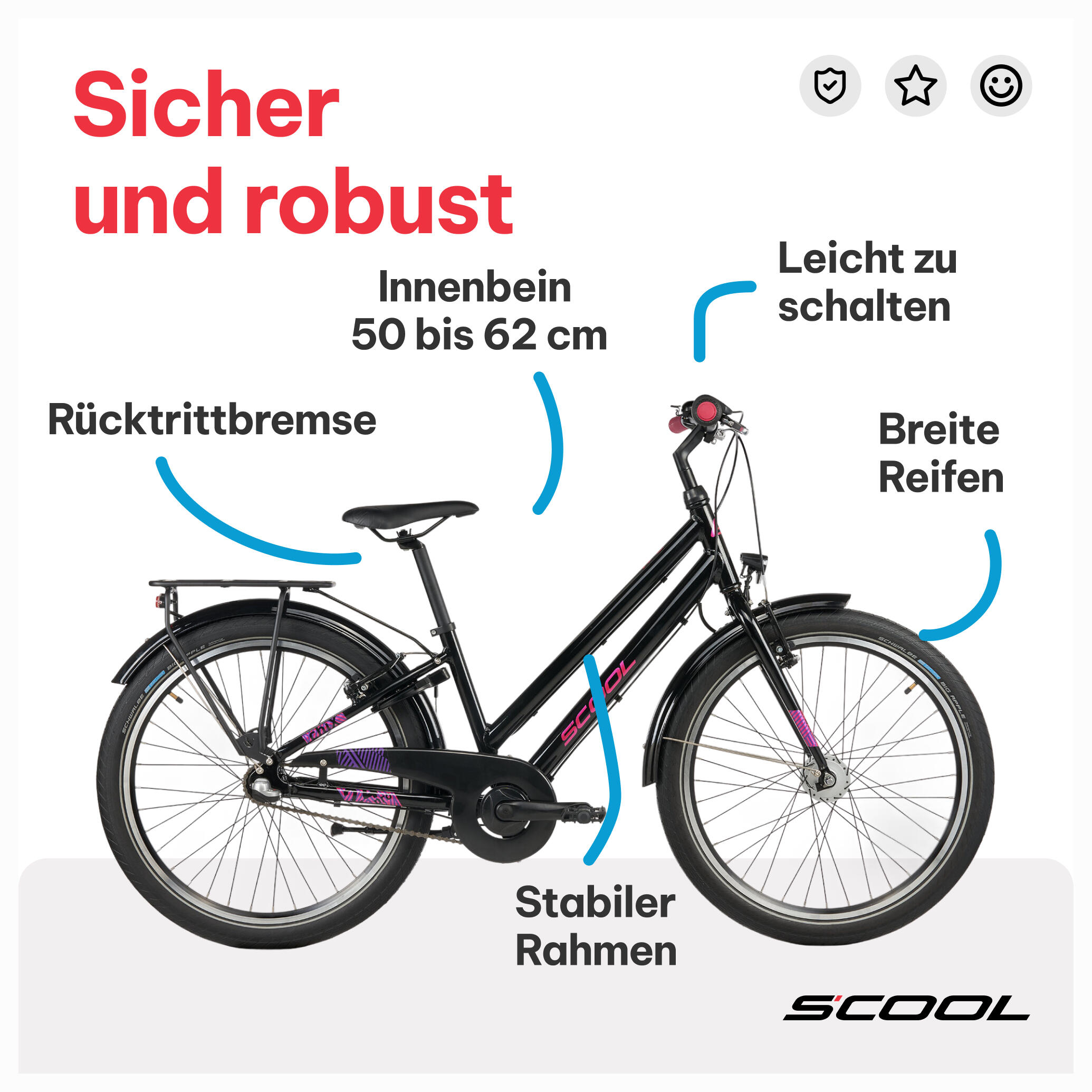 chiX pro jeugdfiets 20 inch / 24 inch / 26 inch – 3-versnellings naafversnelling 5/7