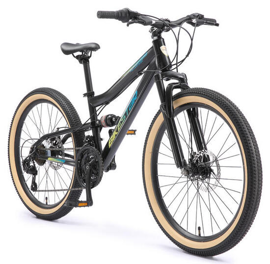 VTT 24" vélo enfant 9 ans, tout suspendu, 21 vitesses, frein à disque