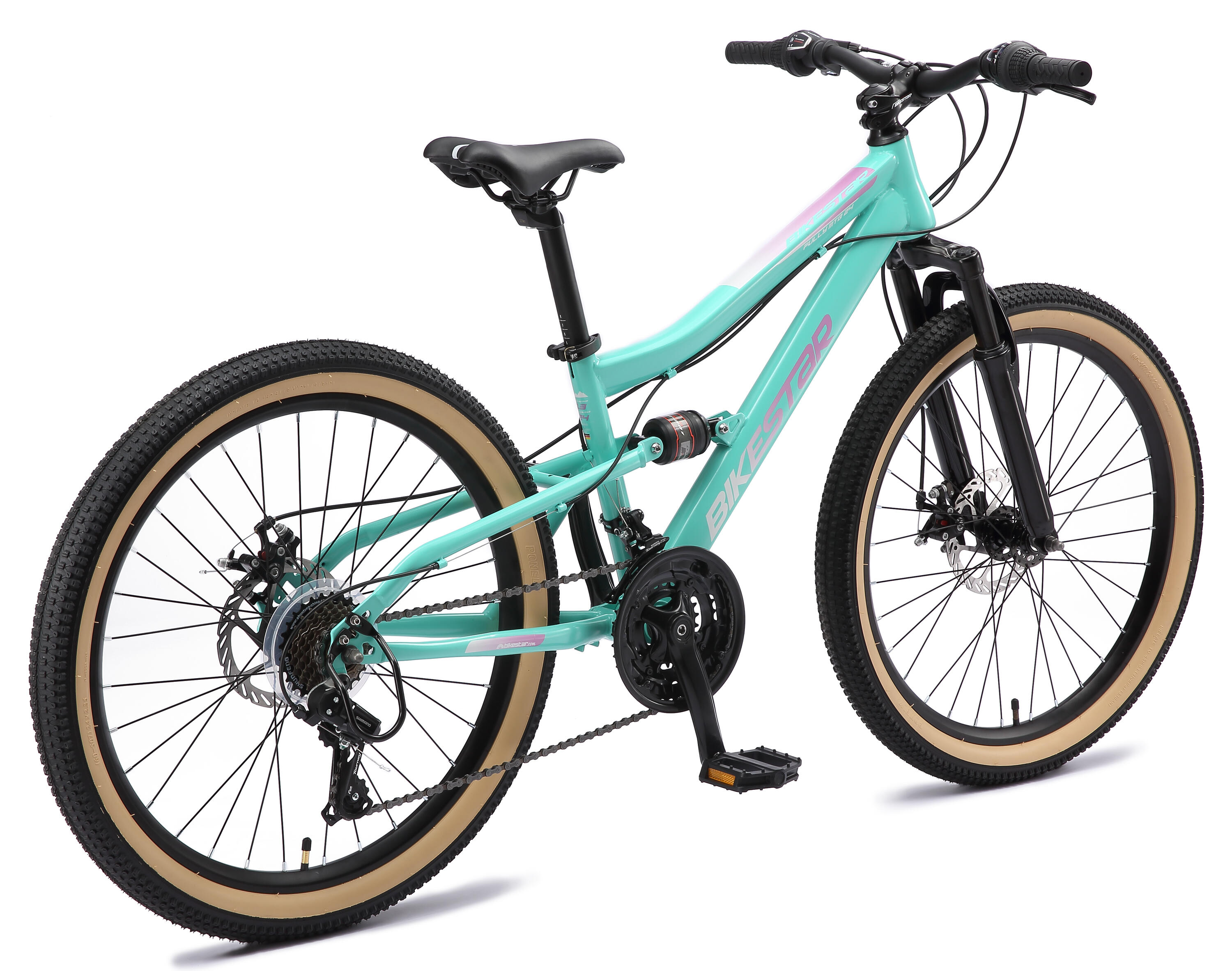 MTB 24" Kinderrad 9 Jahre, vollgefedert, 21 Gang, Scheibenbremse 4/7