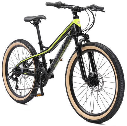 MTB 24" aluminium, kinderfiets 9 jaar, hardtail, 21 versnellingen, schijfremmen