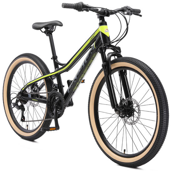 MTB 24" aluminium, kinderfiets 9 jaar, hardtail, 21 versnellingen, schijfremmen