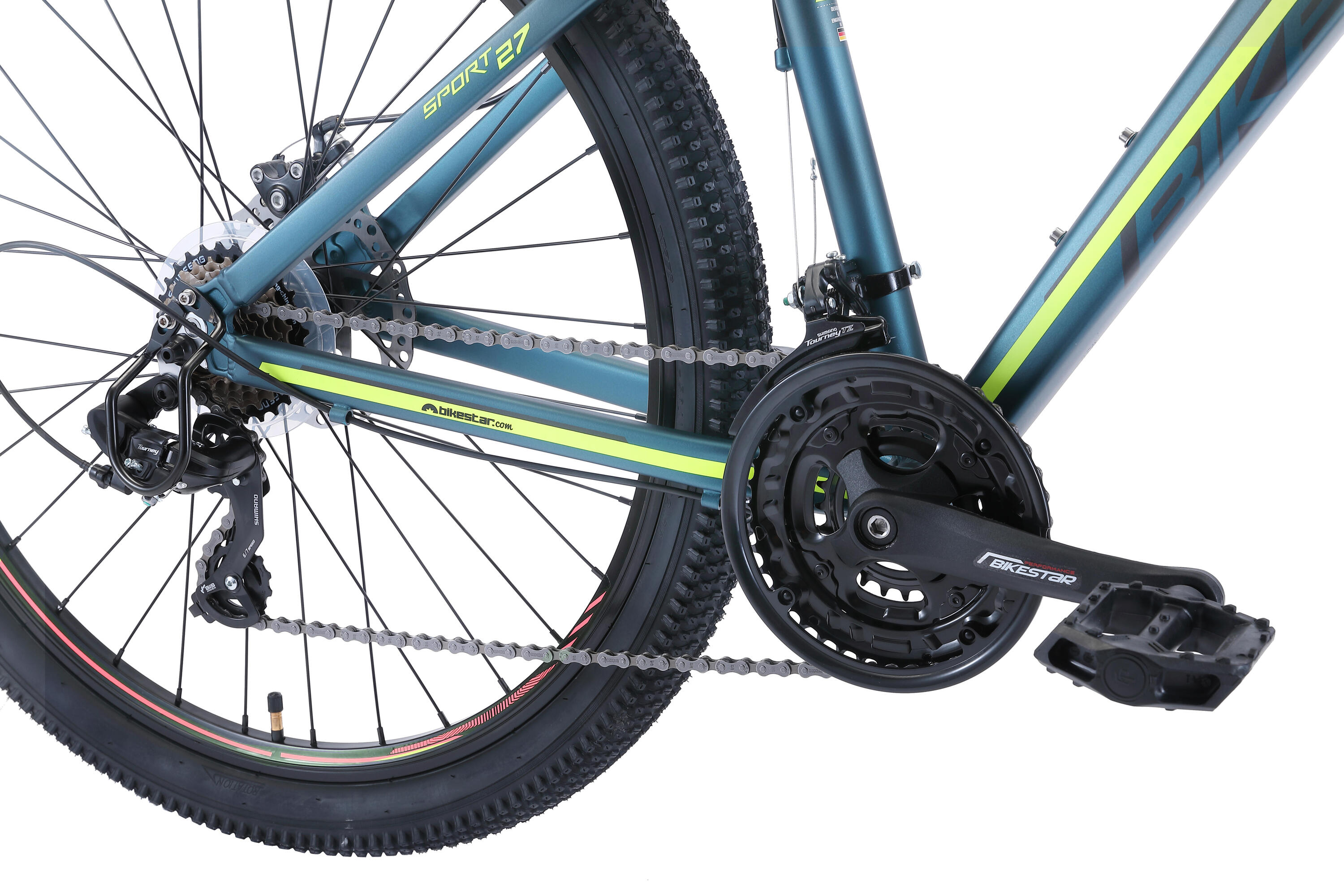 MTB fiets 27.5" aluminium, hardtail, 21 versnellingen, schijfremmen 4/7