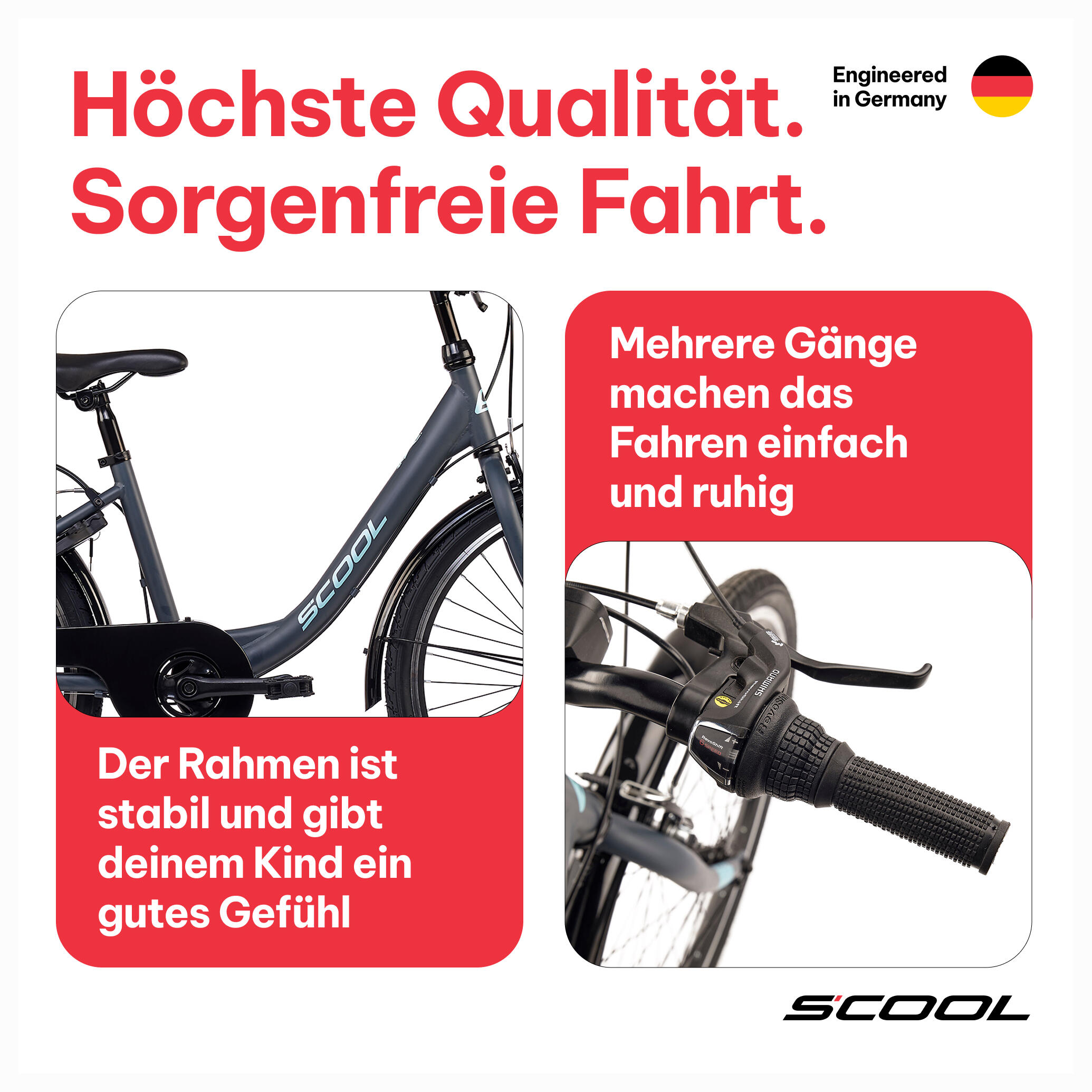 chiX, 24 Zoll Kinderfahrrad, 6-Gang, Dunkelgrau/Türkis, 130–145 cm 3/7