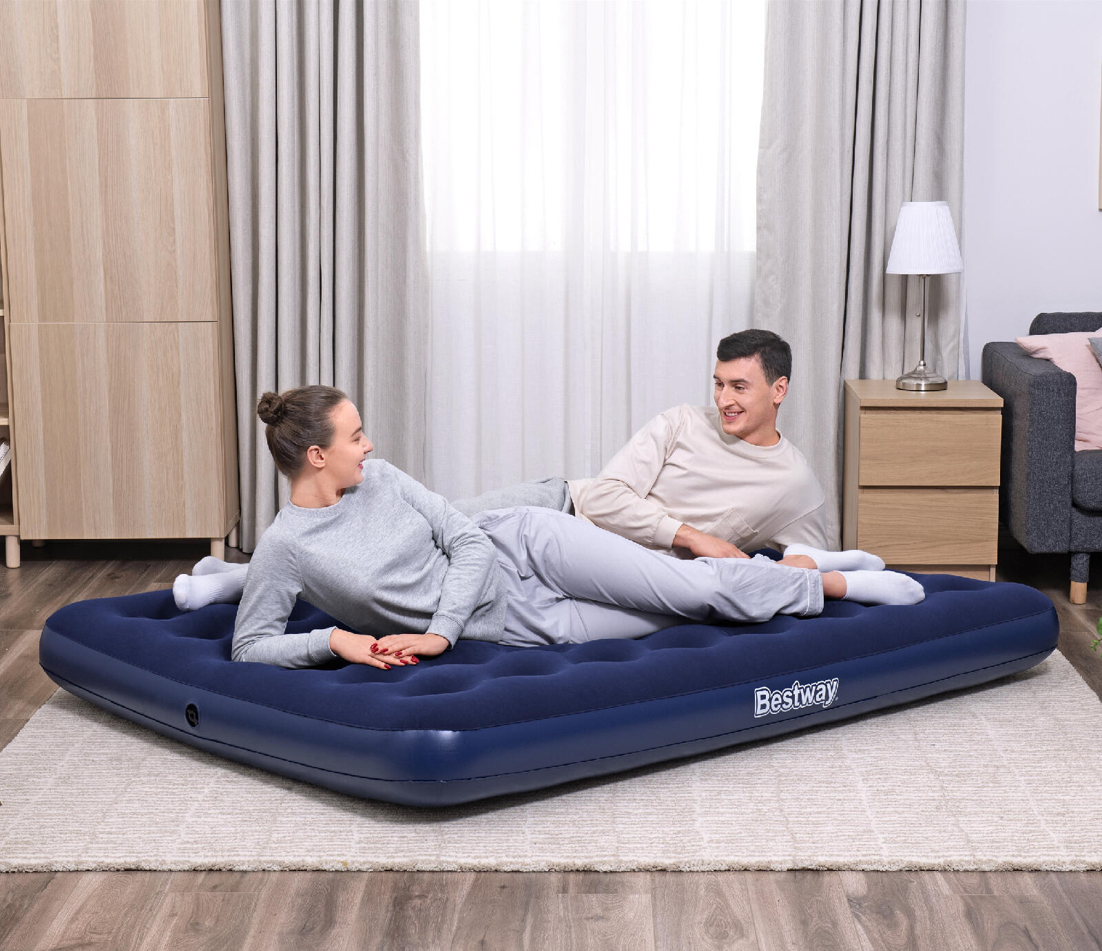 Bestway Matelas gonflable camping 2 personnes 203 x 152 x 22 cm 2/7