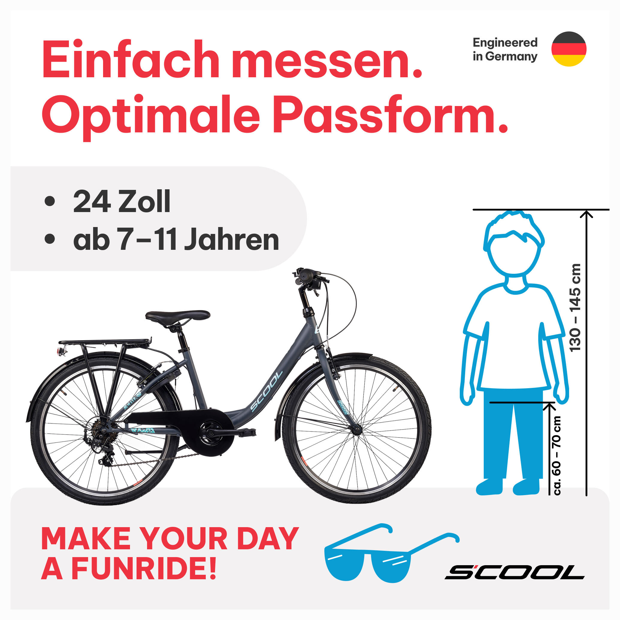 chiX, 24 Zoll Kinderfahrrad, 6-Gang, Dunkelgrau/Türkis, 130–145 cm 2/7