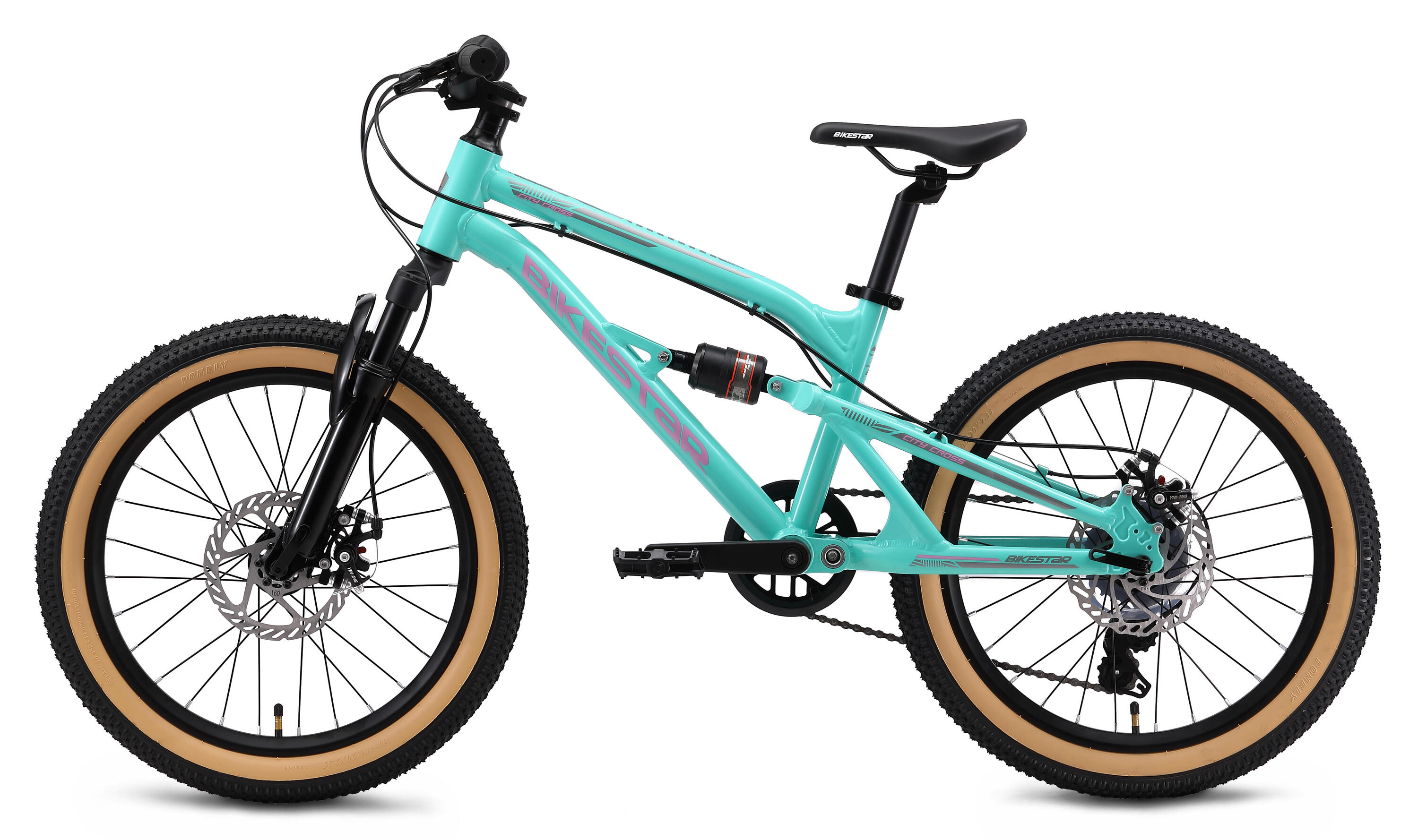 MTB 20" aluminium, kinderfiets 6 jaar, hardtail, 21 versnellingen, schijfremmen 3/7