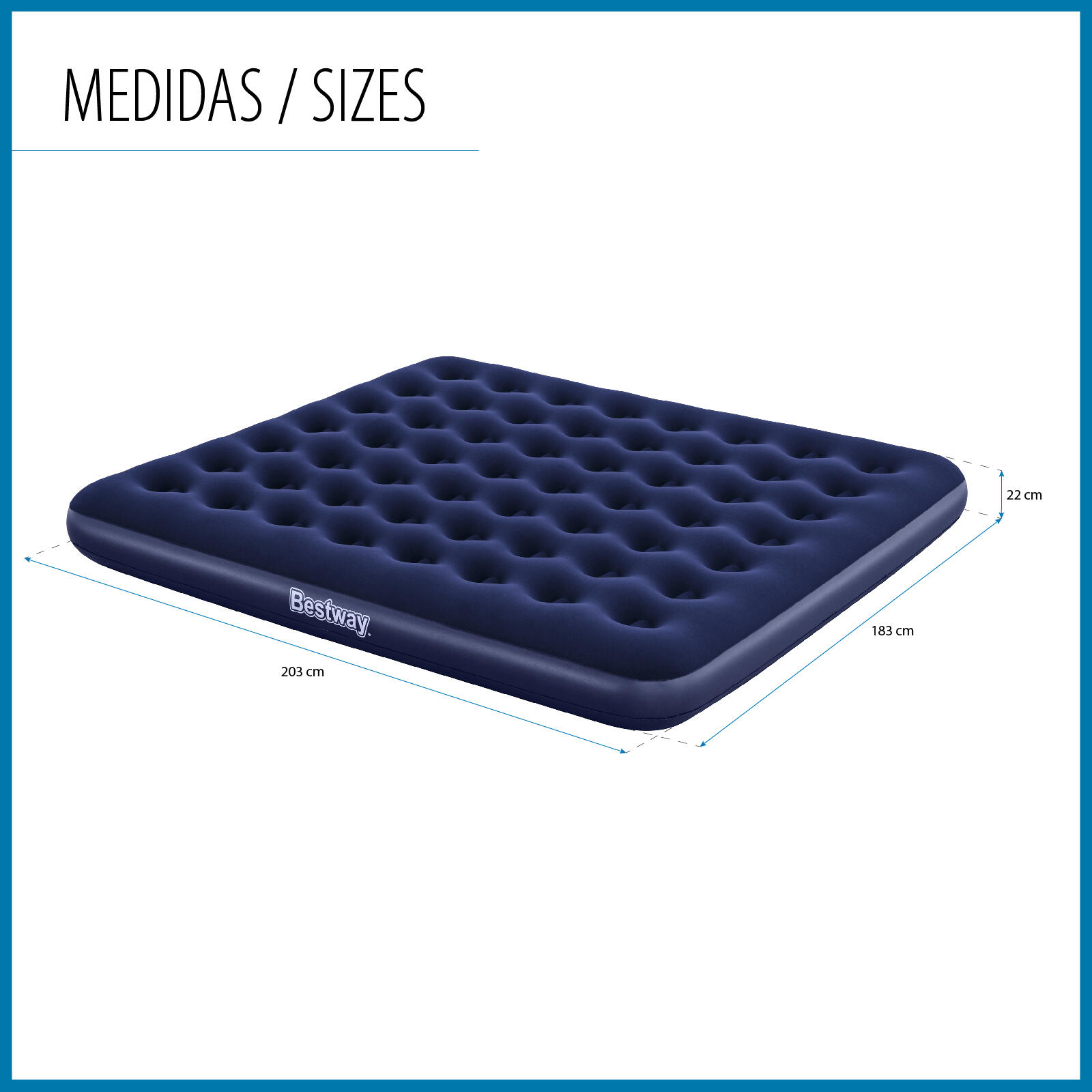 Bestway King Flocked Airbed  Inflatable Home Camping Airbeds 3/4