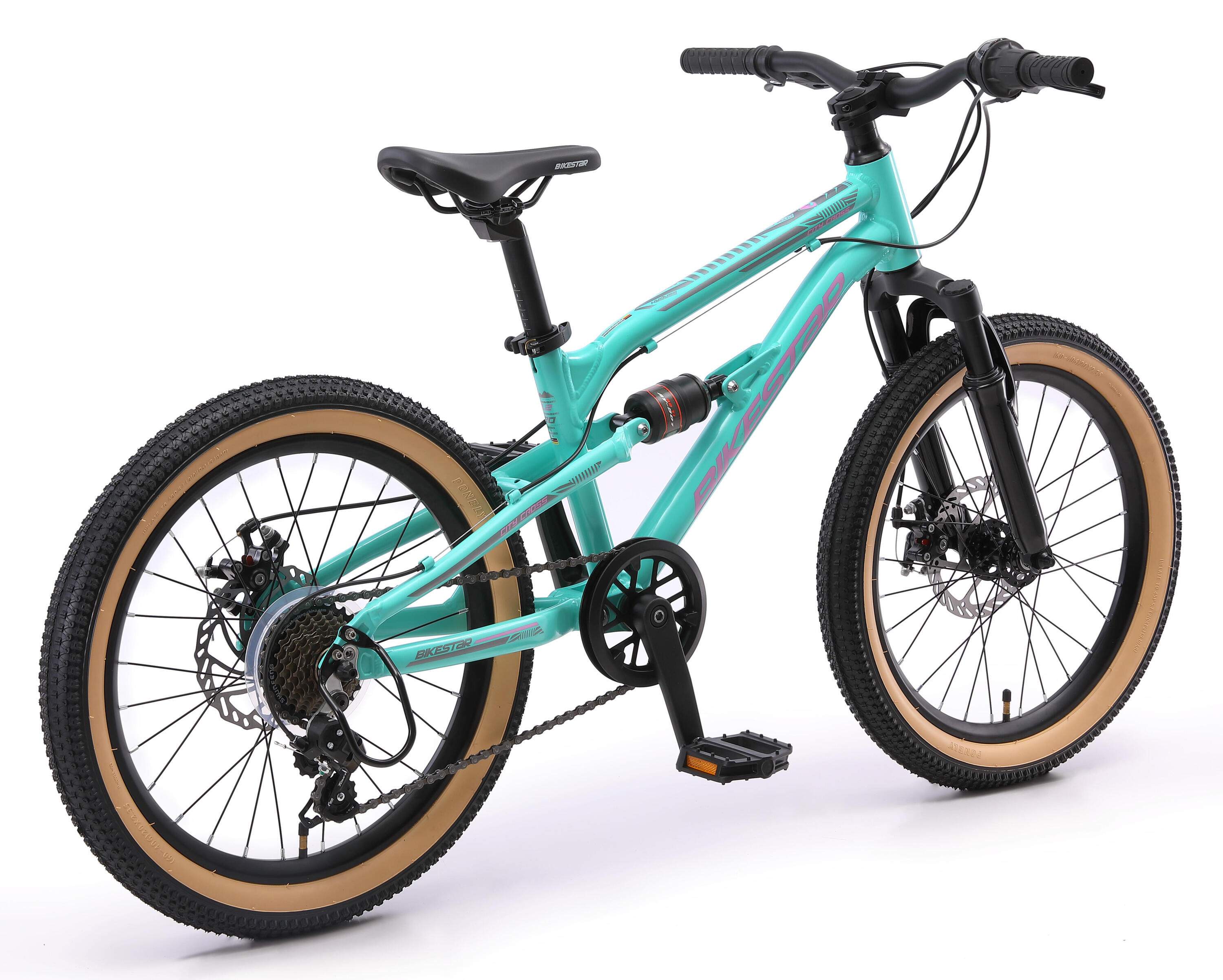MTB 20" aluminium, kinderfiets 6 jaar, hardtail, 21 versnellingen, schijfremmen 4/7