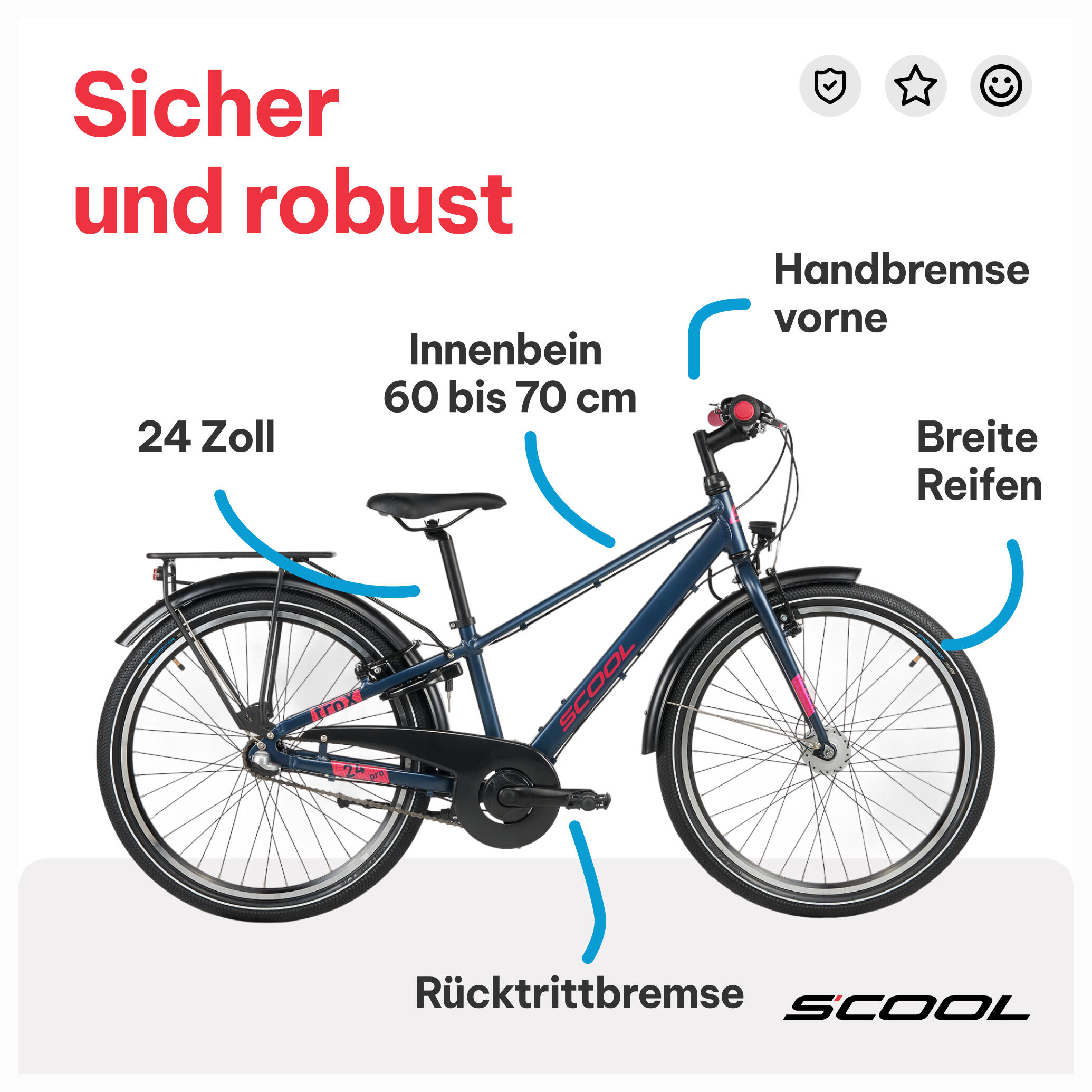 troX pro mountainbike 20 inch / 24 inch / 26 inch – 3-versnellings naafversnelli 5/7