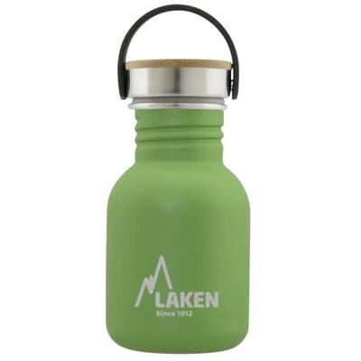 Borraccia in acciaio inox Basic Steel con tappo Bamboo – LAKEN