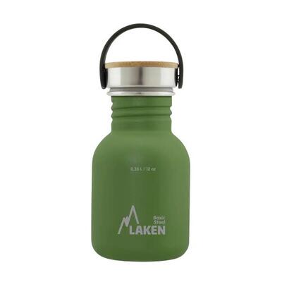 Borraccia in acciaio inox Basic Steel con tappo Bamboo – LAKEN