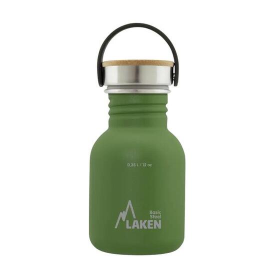 Borraccia in acciaio inox Basic Steel con tappo Bamboo – LAKEN