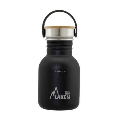 Borraccia in acciaio inox Basic Steel con tappo Bamboo – LAKEN