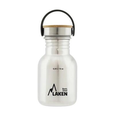 Borraccia in acciaio inox Basic Steel con tappo Bamboo – LAKEN
