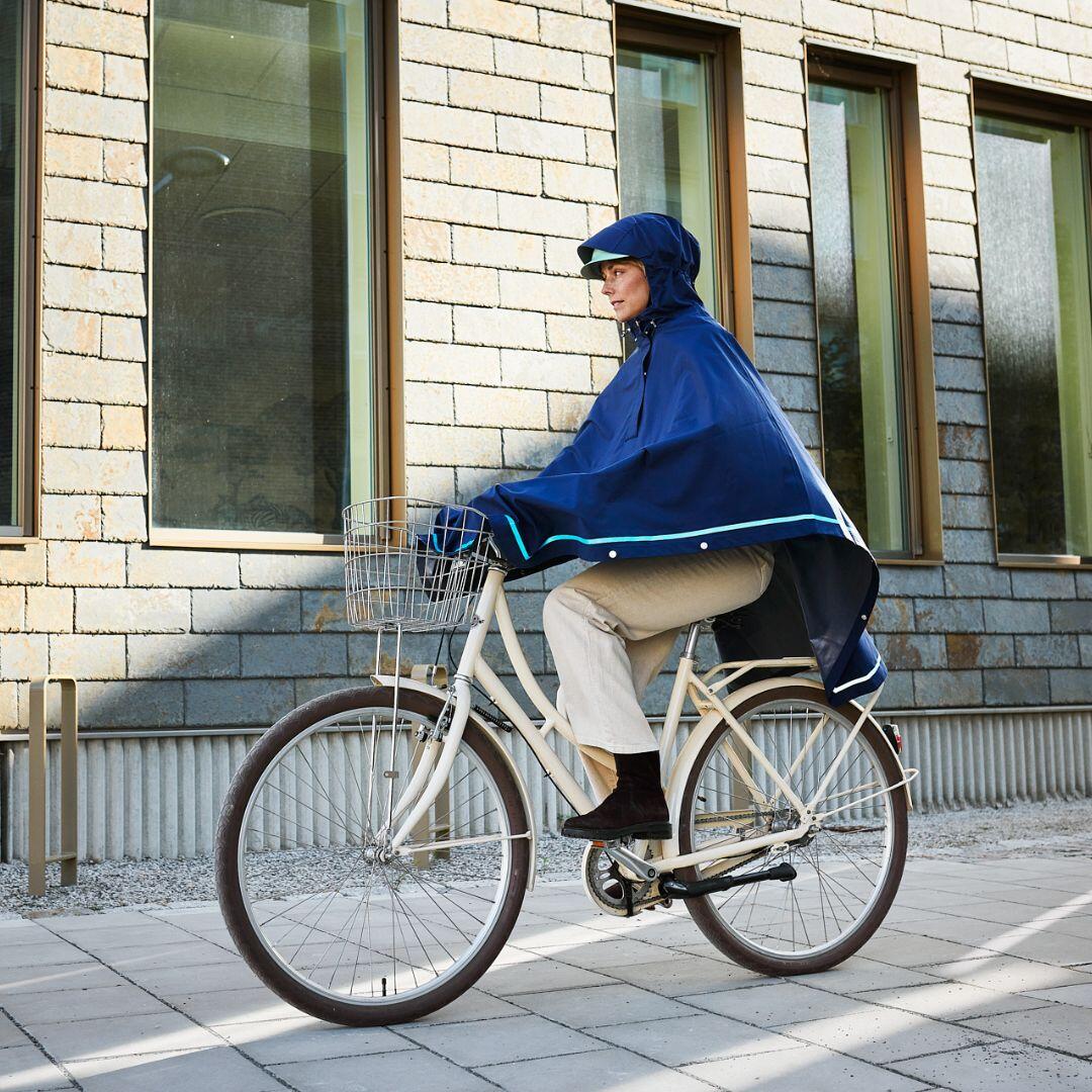 Weathergoods Sweden Poncho Imbris impermeabile blu L 4/7