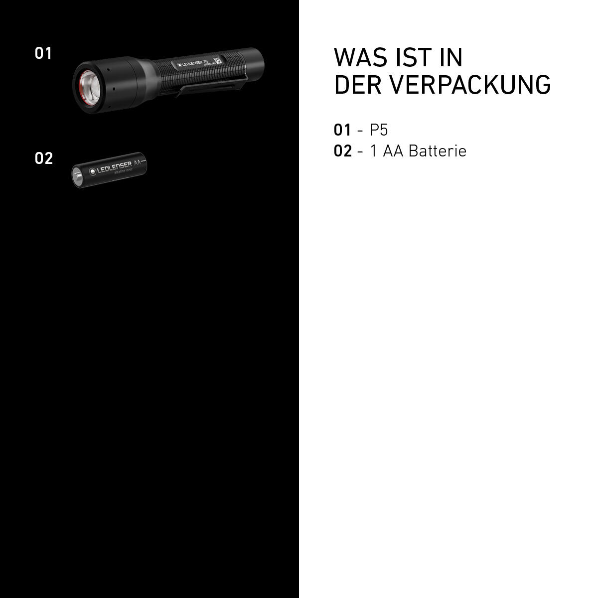 Lampe torche LED à piles – 200 lm, IP54, portée 170 m, 1xAA – P5 6/7