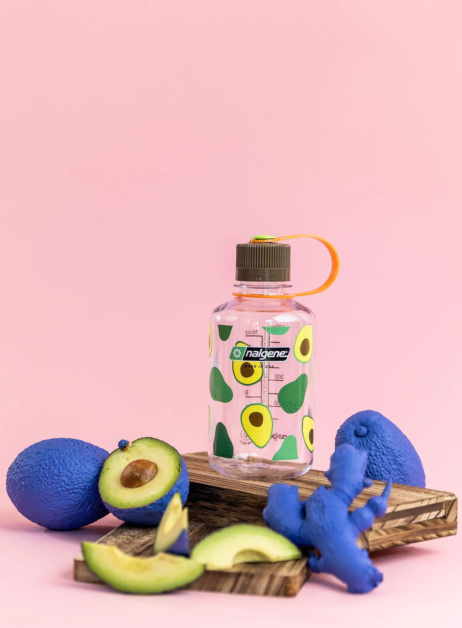 Nalgene Flasche 500 ml Narrow Mouth aus Tritan ohne BPA mit Avocado-Print, dicht 5/6