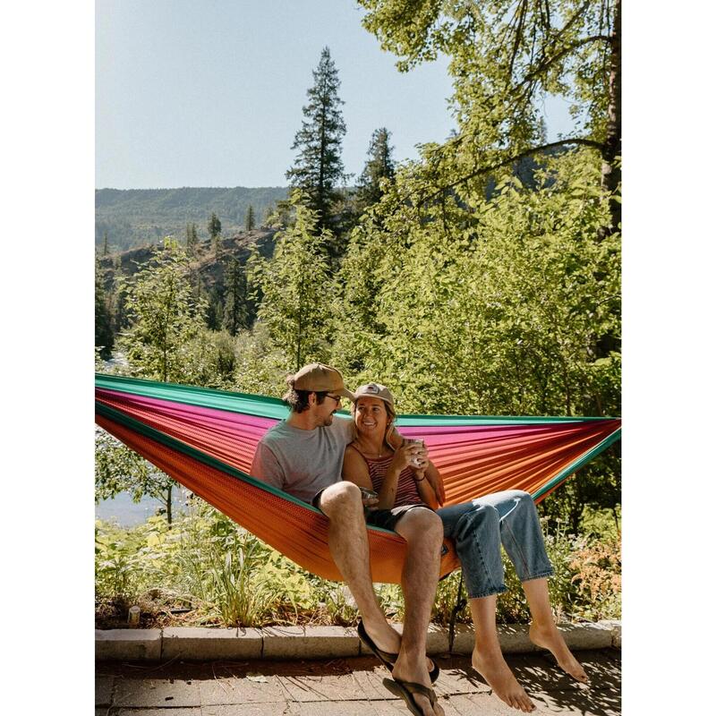 Hamak turystyczny dwuosobowy ENO DoubleNest Print Hammock - fade/seaglass