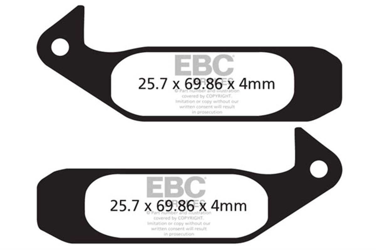 Klocki hamulcowe rowerowe (organiczne wyczynowe) EBC Brakes CFA280R 2/2