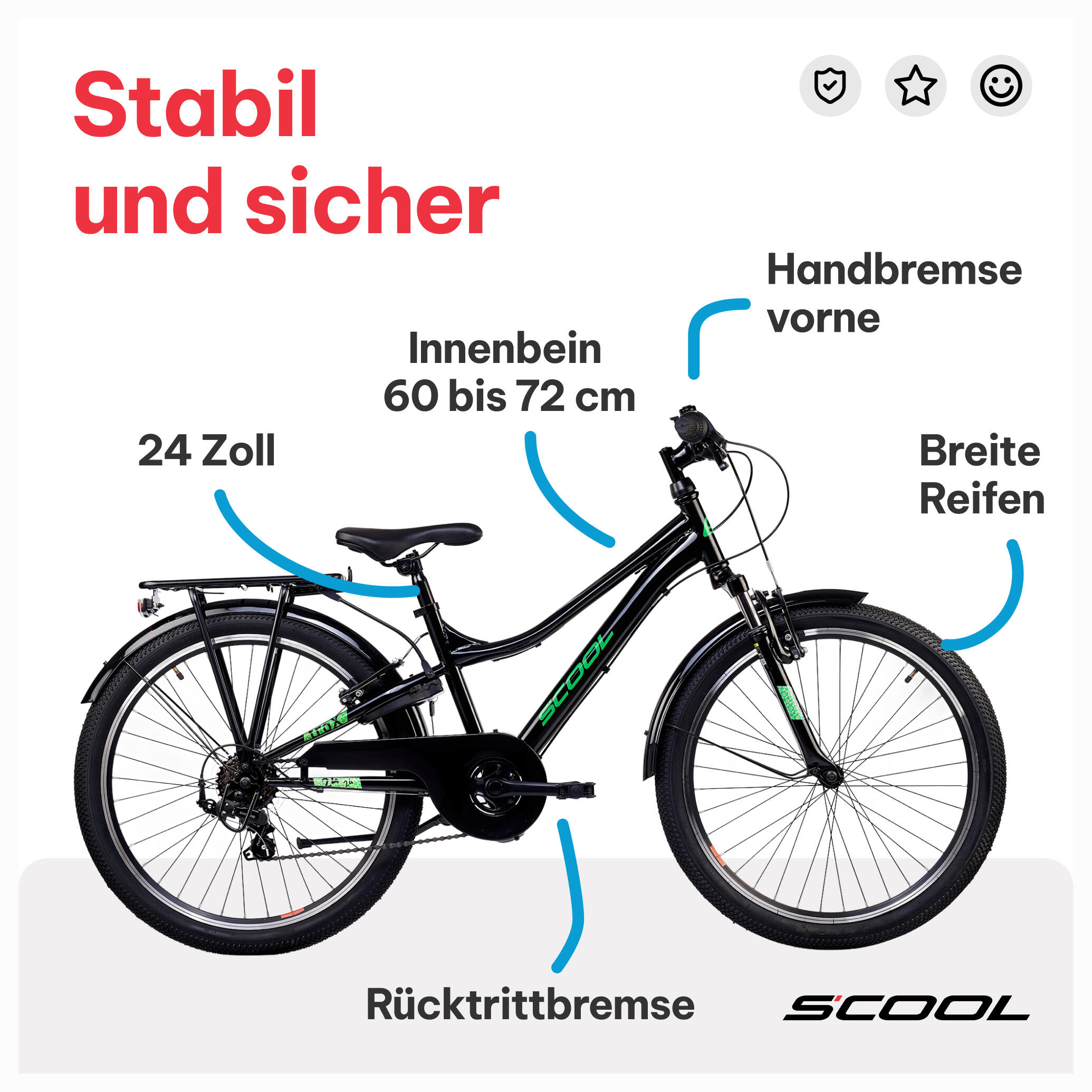 Kinderfiets Unisex SCOOL troX K6 6 versnellingen derailleur sportief 5/7