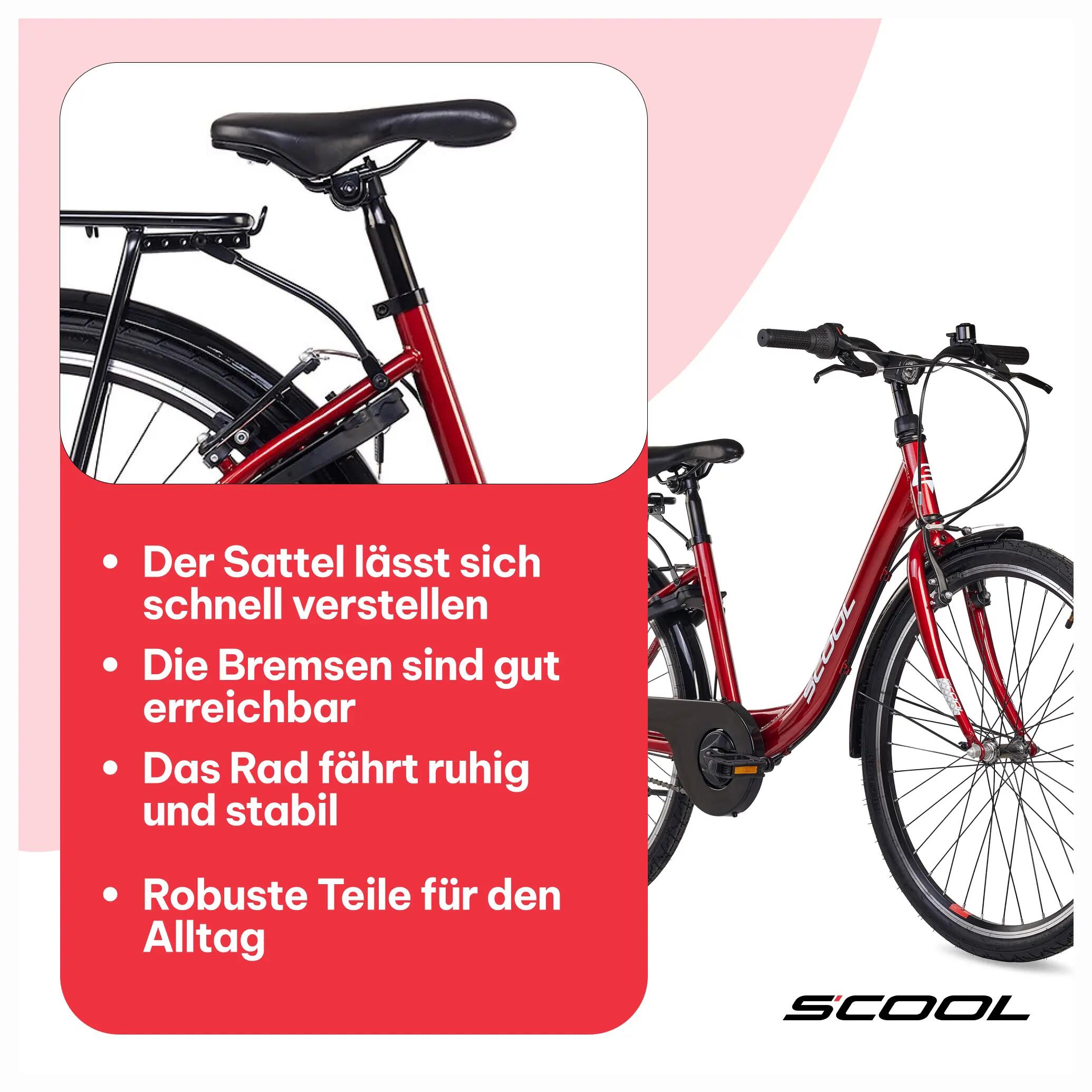 chiX 26, Kinderfahrrad, 3-Gang, Rot/Weiß, 140–160 cm 7/8