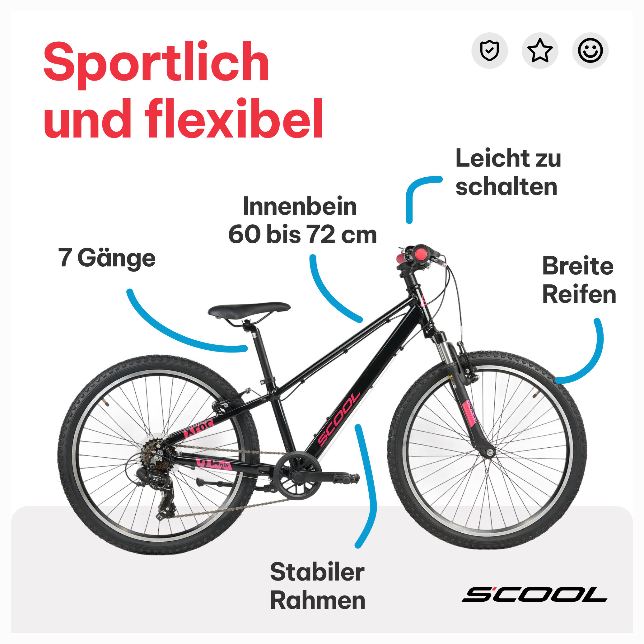 Kinderfiets 20/24/26 inch Xroc Pro 7-speed V-brake vanaf 6 jaar Neon Groen/Oceaa 5/7