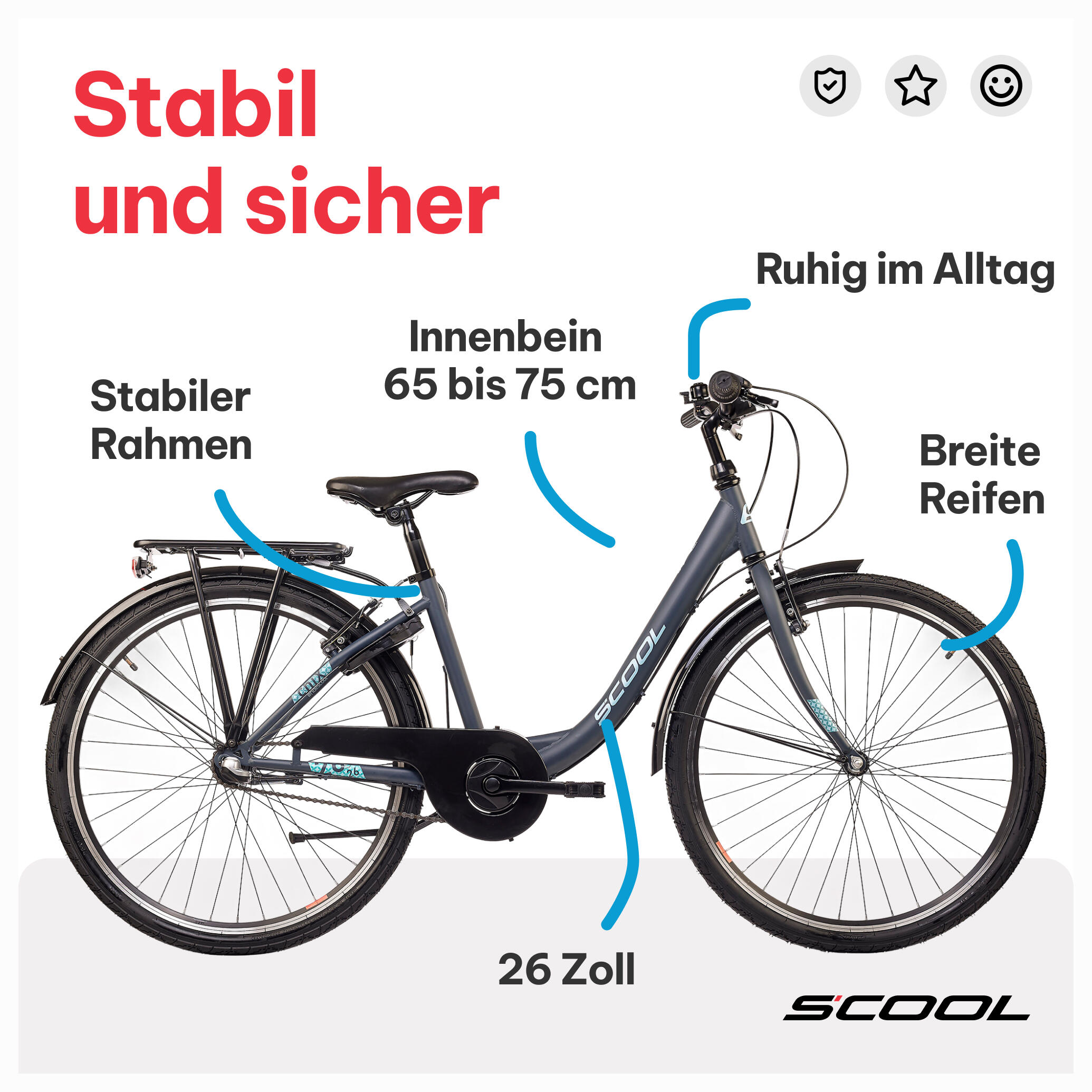 Kinderfiets voor meisjes SCOOL chiX-N3-3 versnellingen-Coral-Dark-Red-Terugtrapr 5/7
