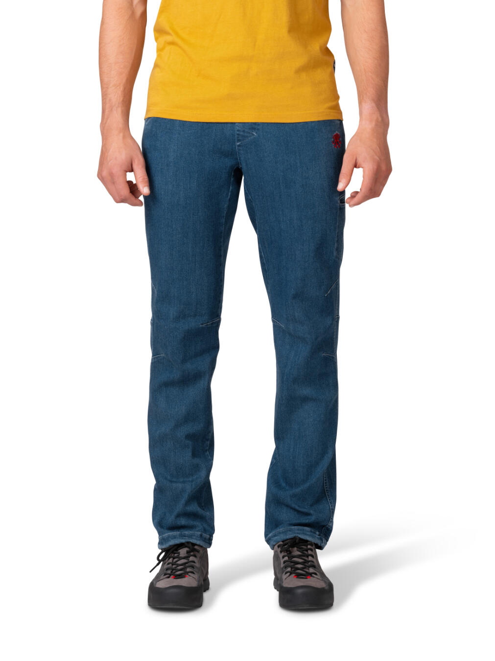 Rafiki Torre II Kletterhose Denim dunkelblau, dehnbar, vorgeformte Knie 7/7