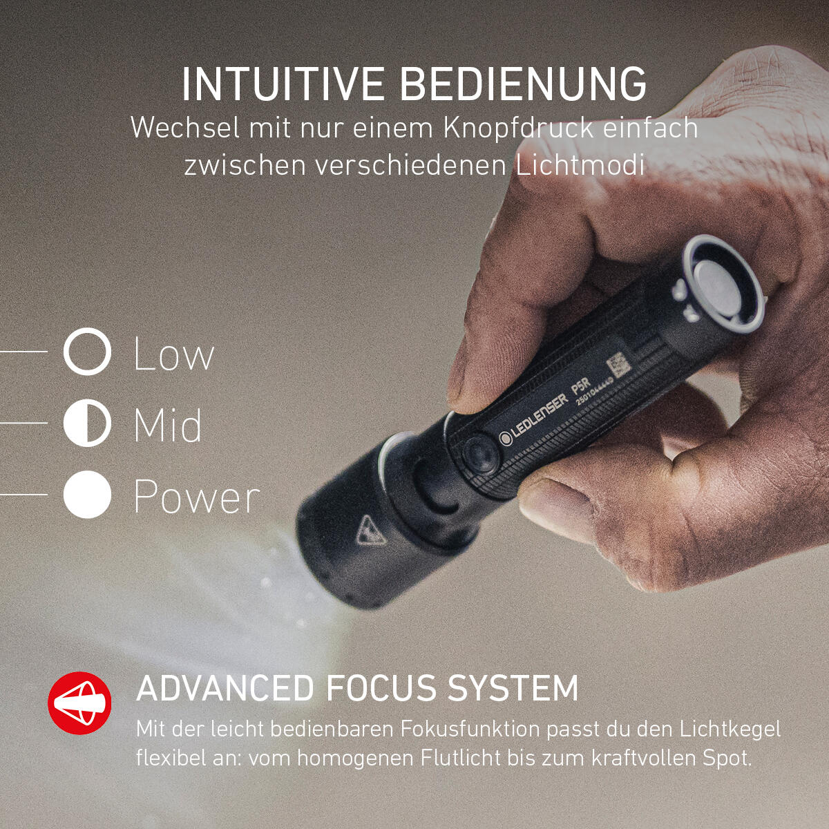 Lampe torche LED rechargeable – 750 lm, IP68, portée 280 m, USB-C – P5R 4/7
