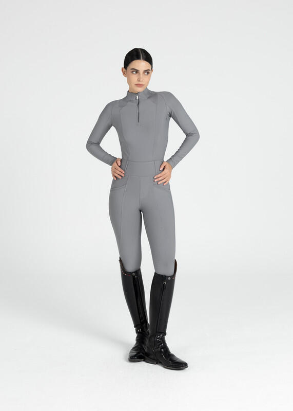 Leggings Pantalón Mujer Equitación Maximilian Pro Full Grip Titanio 6/7
