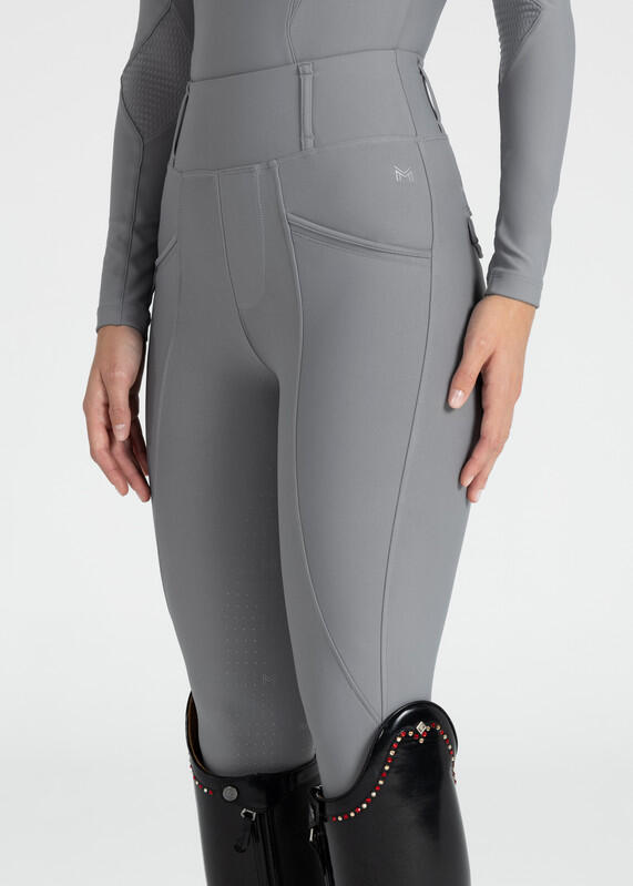 Leggings Pantalón Mujer Equitación Maximilian Pro Full Grip Titanio 5/7