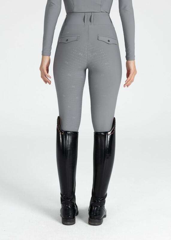 Leggings Pantalón Mujer Equitación Maximilian Pro Full Grip Titanio 4/7