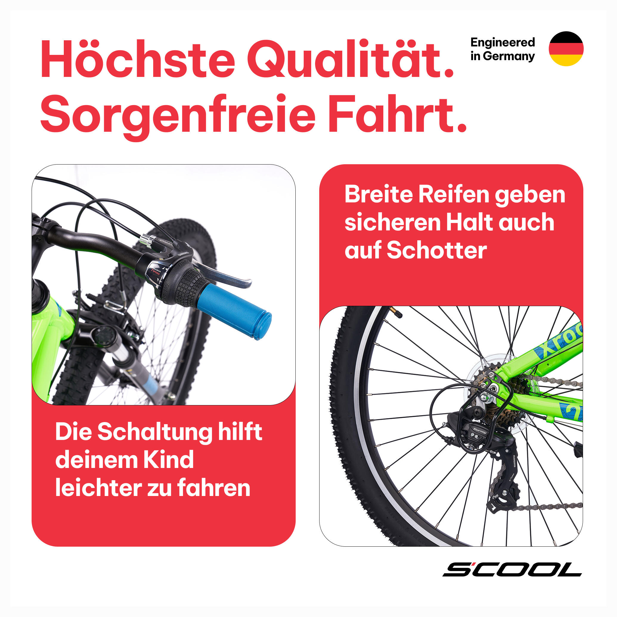 Bicicleta infantil Xroc Pro de 20/24/26 polegadas com 7 velocidades e freio V-Br 3/7