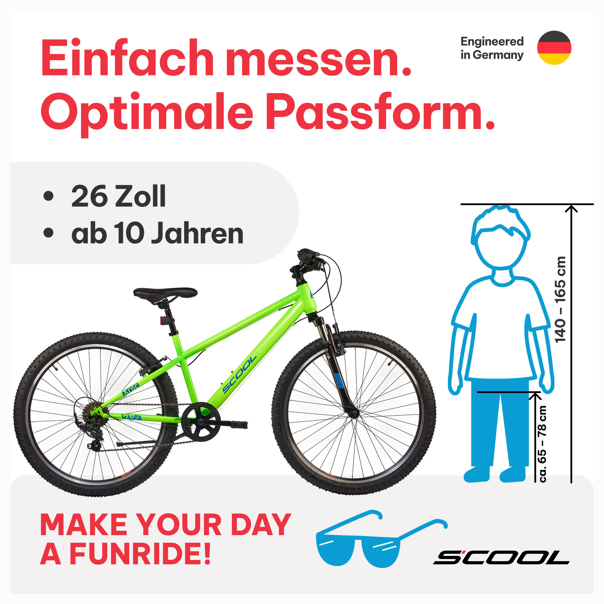 Xroc 26, MTB Kinderfahrrad, 6-Gang, Neongrün/Ozeanblau, 140–165 cm 2/7