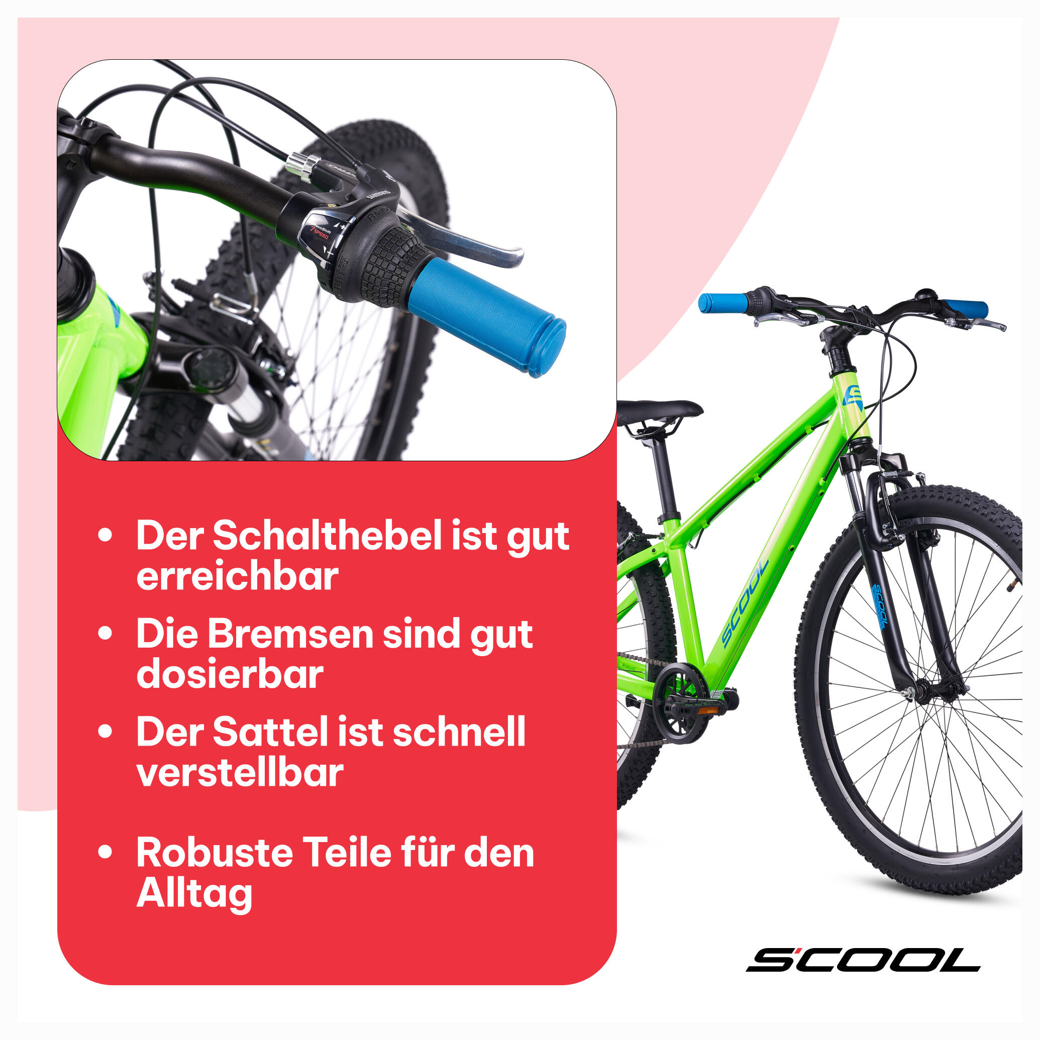 Bicicleta infantil Xroc Pro de 20/24/26 polegadas com 7 velocidades e freio V-Br 7/7