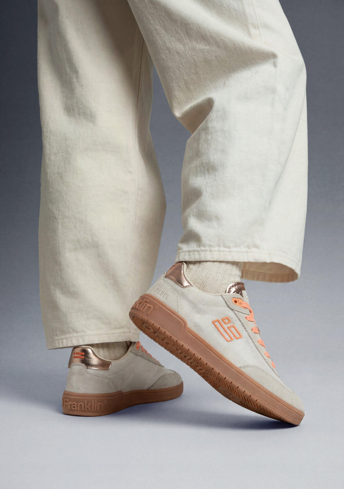 Sportschoenen D. FranklinRebel Mesh Off White 3/5