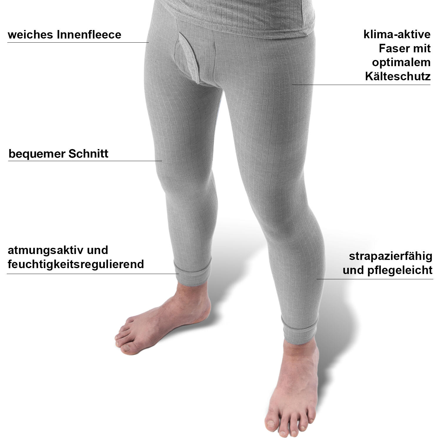 Herren Skiunterwäsche Funktionsunterwäsche lange Unterhose angeraute Innenseite 7/7