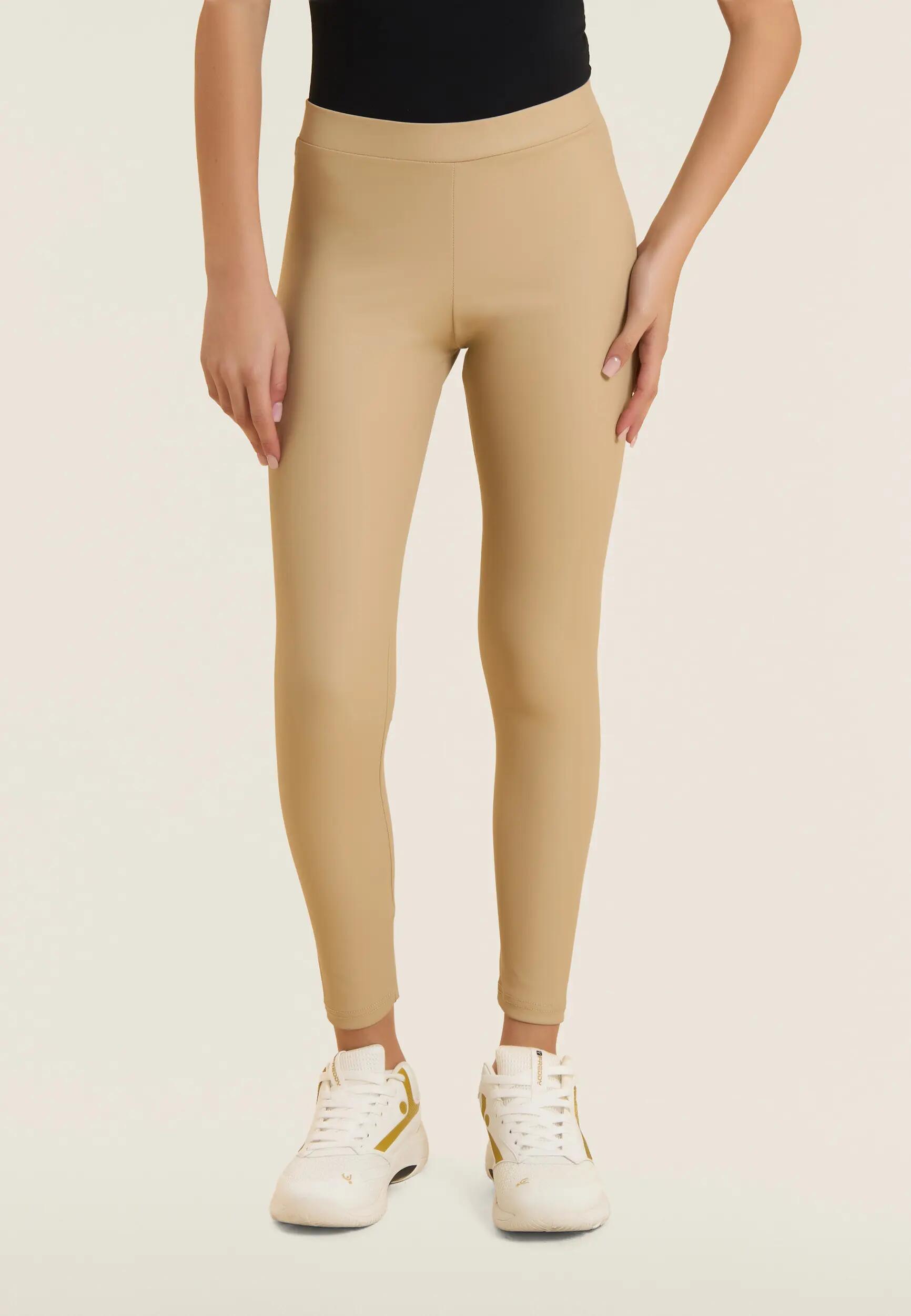 Leggings 7/8 con cintura regular en imitación cuero 2/7