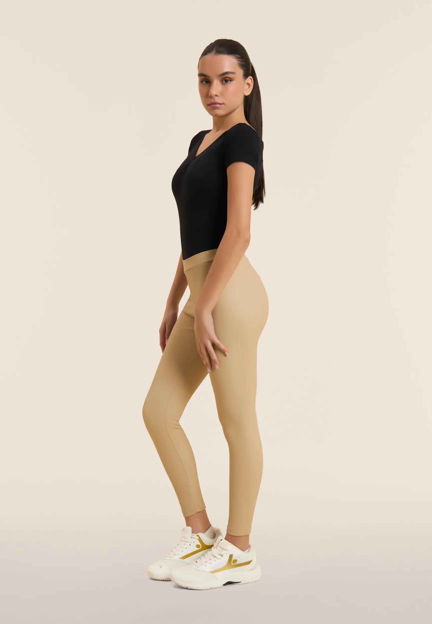 Leggings 7/8 con cintura regular en imitación cuero 5/7