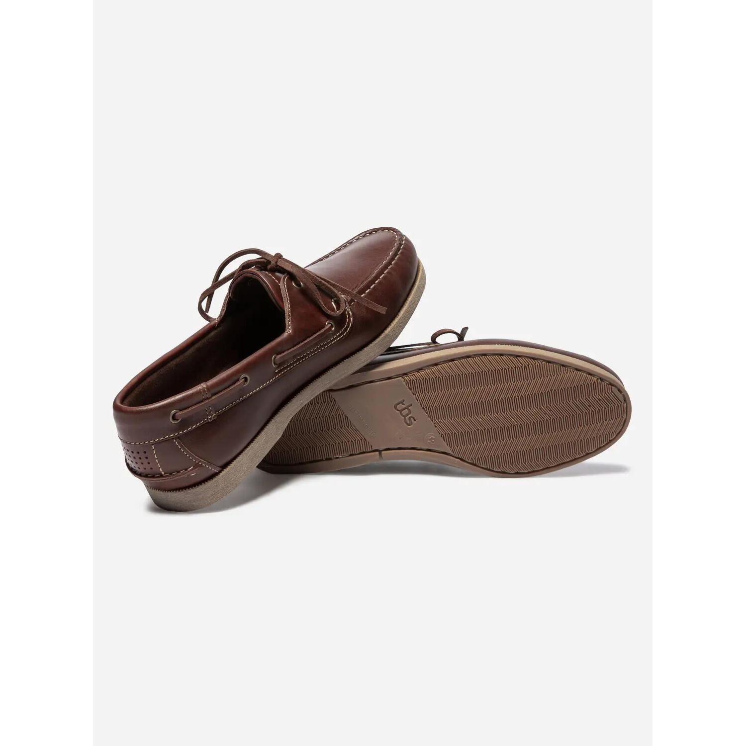 Chaussures bateau - Homme - Cuir, lacets - PHENIS - Marron 4/5