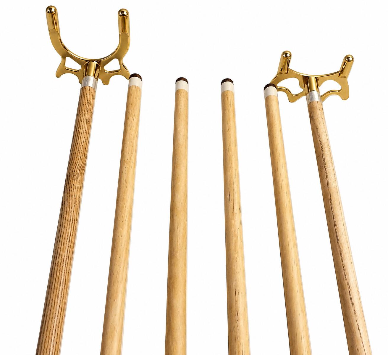Set da biliardo - supporto a parete+4 stecche professionali+stecche da bridge 3/6