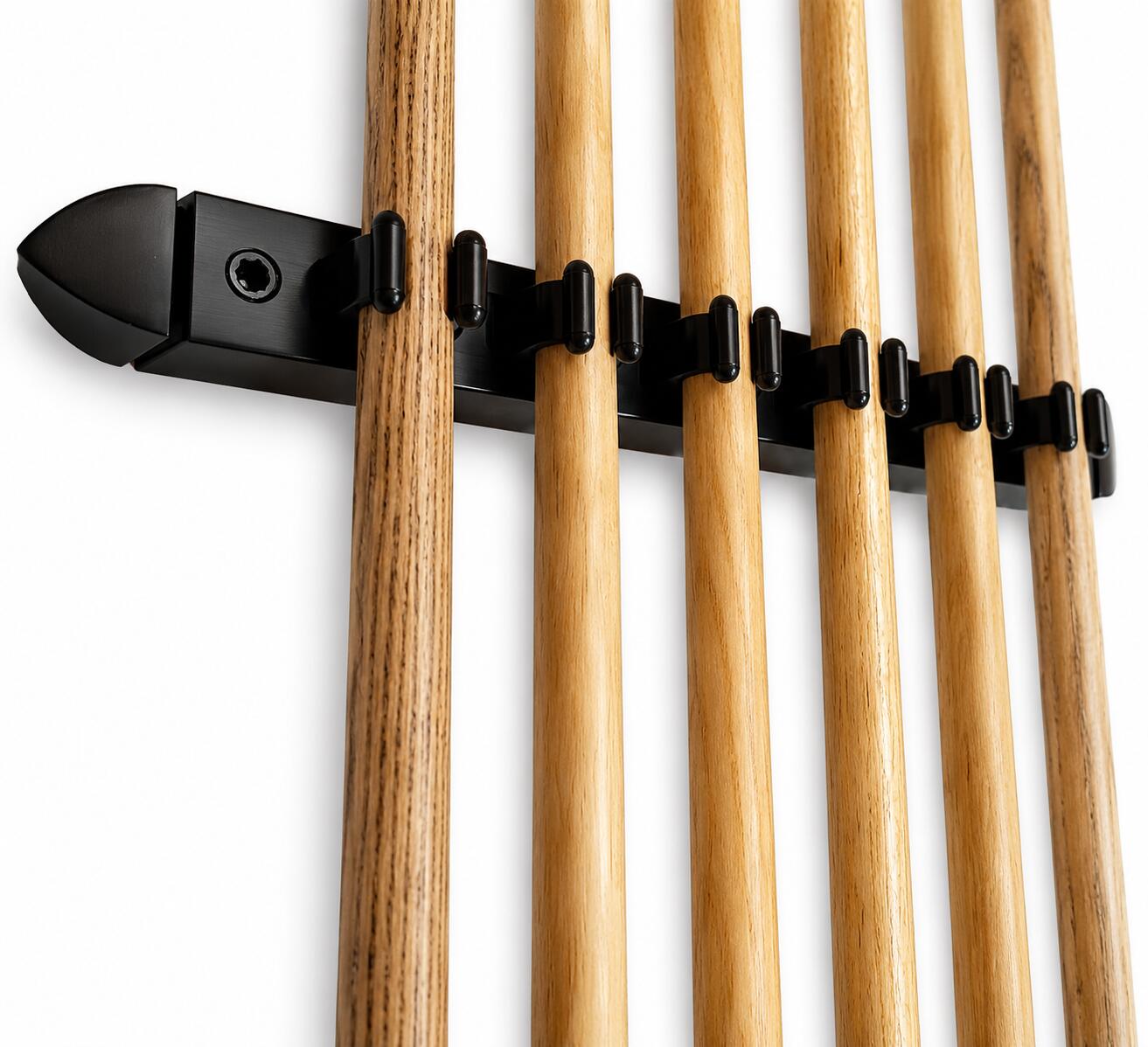 Set da biliardo - supporto a parete+4 stecche professionali+stecche da bridge 2/6
